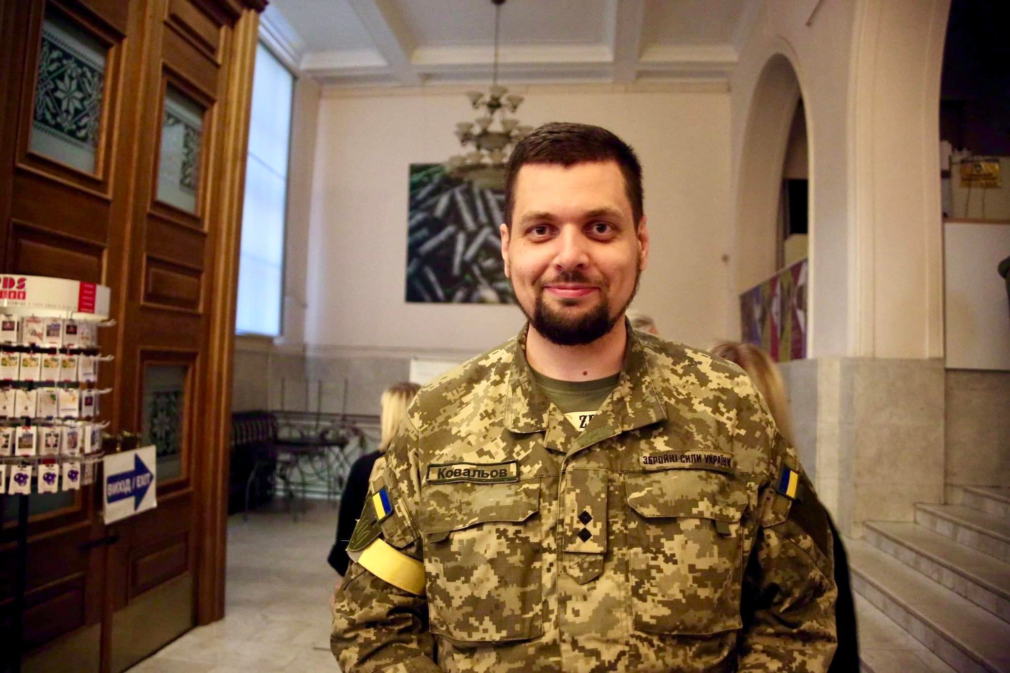 Andriy Kovaliov, press oficer of Kyiv Territorial Defense. Photo by Euromaidan Press