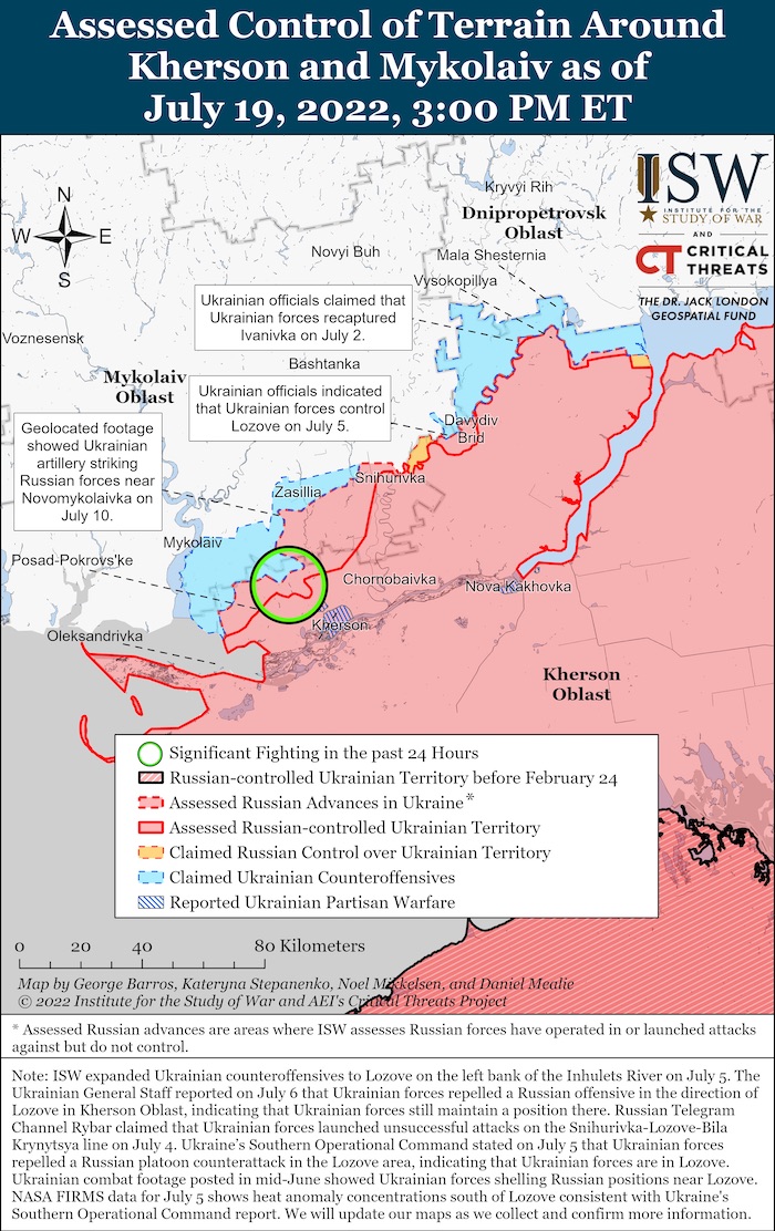 Kherson-Mykolaiv Battle Map Draft July 19,2022