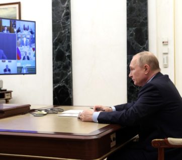 Putin meeting with top government members via videoconferencing on July 8, 2022 (Source: kremlin.ru)