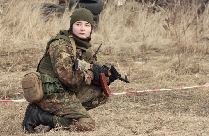 Ukrainian military woman soldier