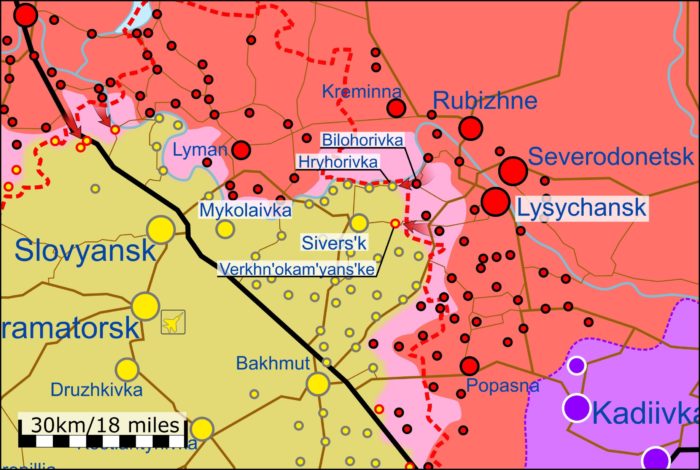 Situation in the northeast of the Donbas as of July 4 midnight. Source. ~