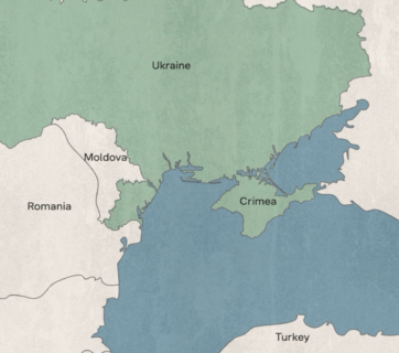Map of Ukraine, showing Crimea