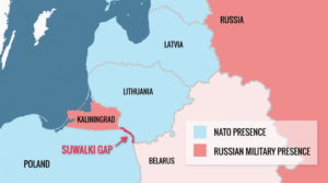 Map showing Eastern flank and Kaliningrad