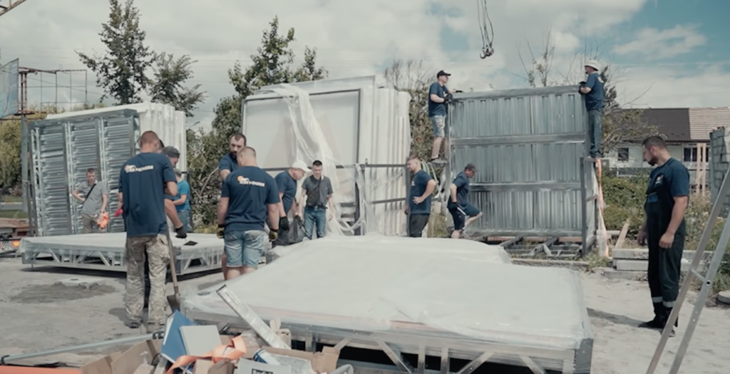 Serhiy Prytula Charity Foundation is launching NEST (NEST mobile houses) construction. Source: Screenshot From NEST promotional video