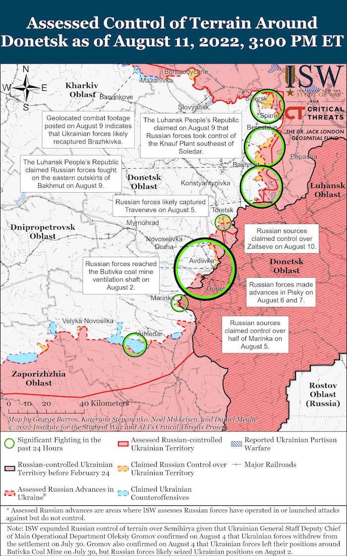 Situation in Donetsk. Source: ISW. ~