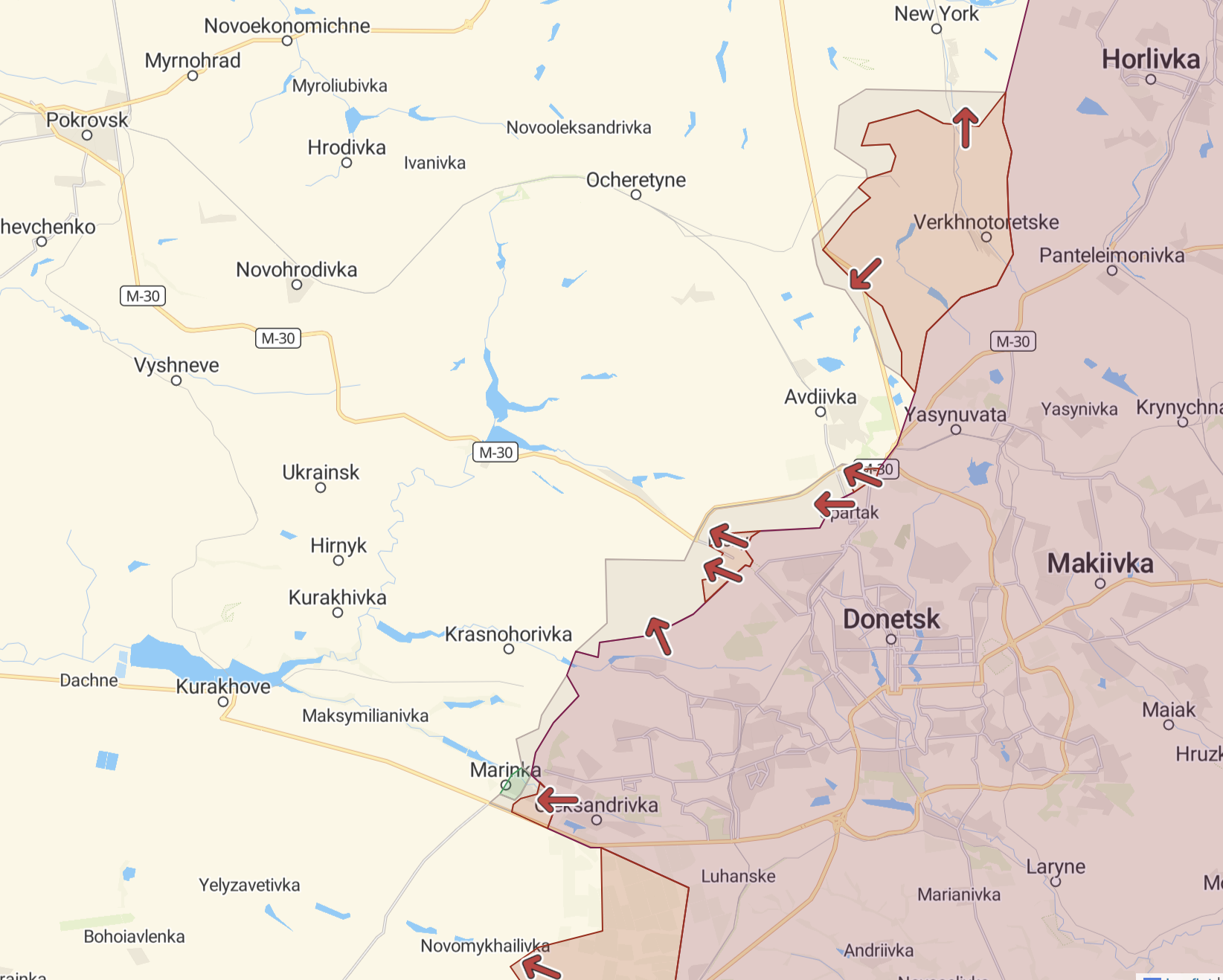 Situation in the south of Donetsk Oblast as of 25 August 2022. Map: DeepState ~