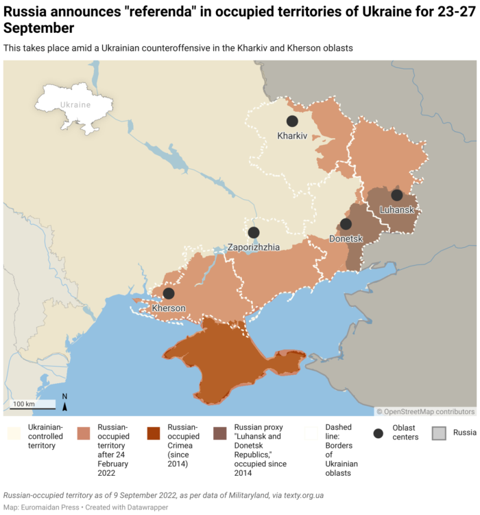 Quislings of Russian-occupied Ukraine announce annexation “referendums” amid Ukrainian offensive ~~
