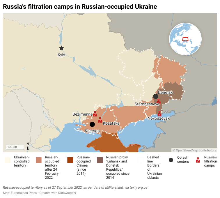 Russian filtration camps Ukraine