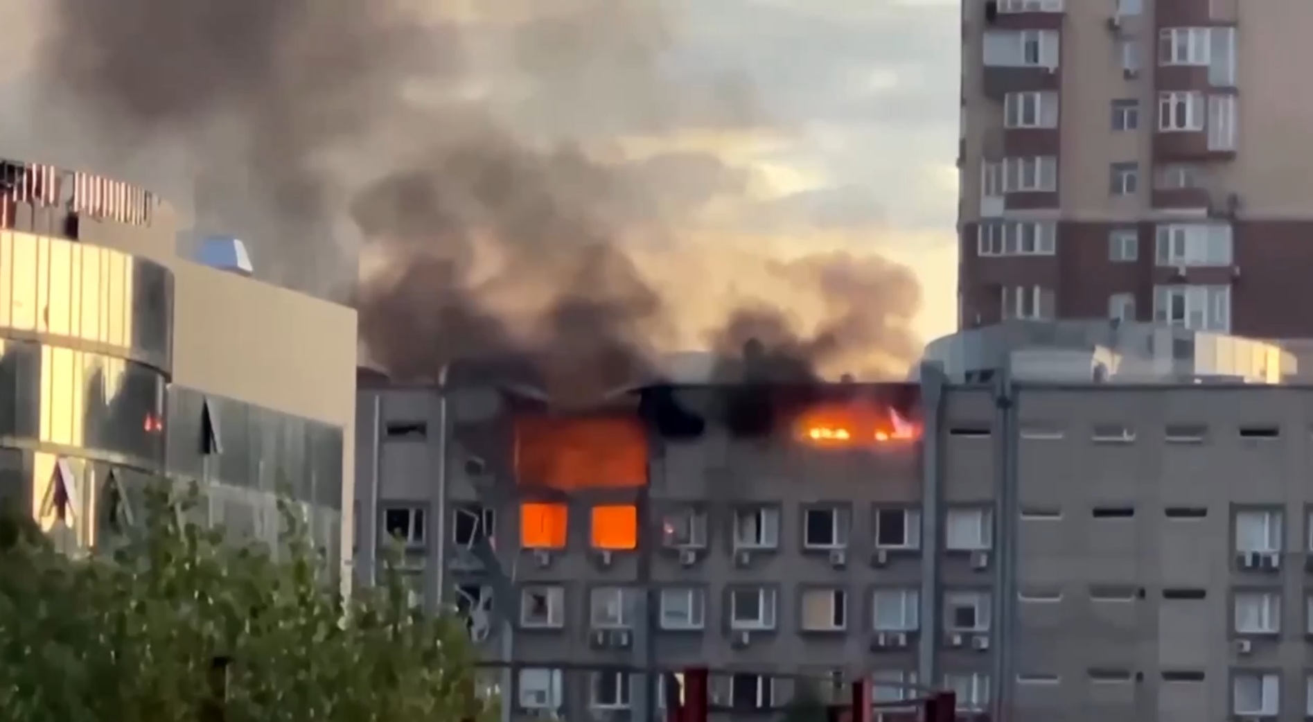 Russia strikes Kyiv with Shahed drones, building on fire: UPDATES