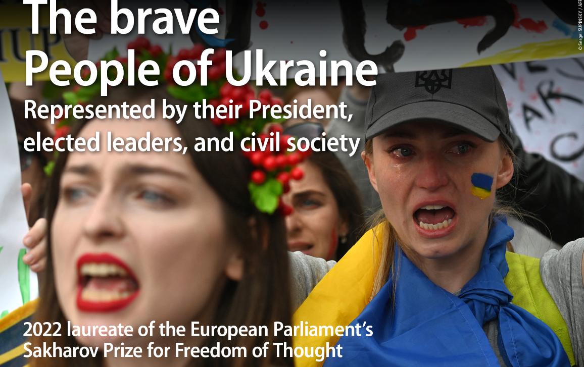 “The brave people of Ukraine” win EU Parliament’s 2022 Sakharov prize