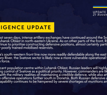 Luhansk’s Svatove sector is likely now more vulnerable operational flank of Russian force – British Intelligence