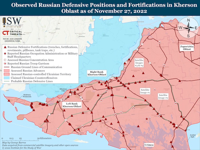 Russian Defenses in Kherson. Source: ISW. ~