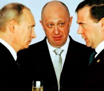 Russian President Vladimir Putin, Evgeny Prigozhin, Dmitry Medvedev