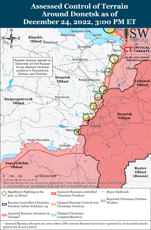 Russian advance rate slowed down at Bakhmut yet it’s too early to assess if Russia’s Bakhmut offensive culminated – ISW ~~