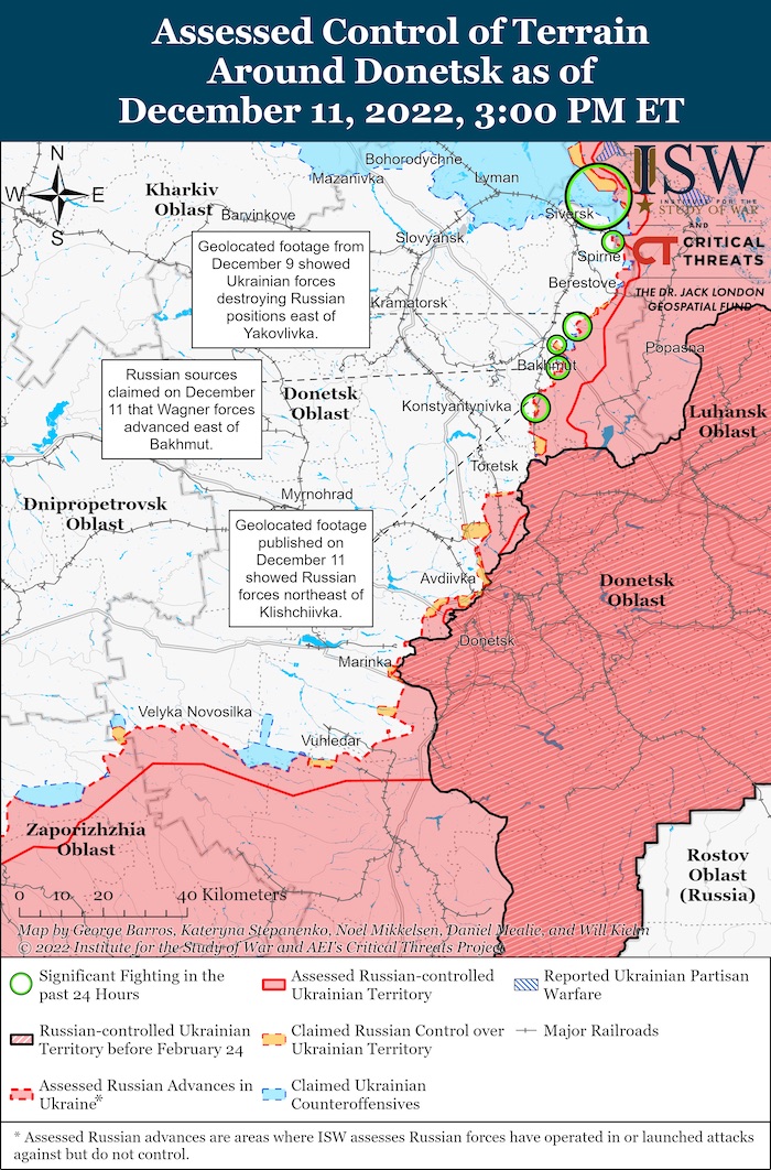 Donetsk Battle Map. December 11, 2022. Source: ISW. ~