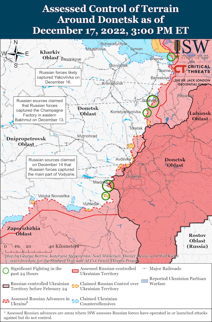 Donetsk Battle Map. December 17, 2022. Source: ISW. ~