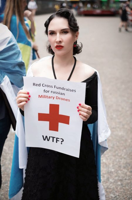 Australia Red Cross protest Ukraine Russia war