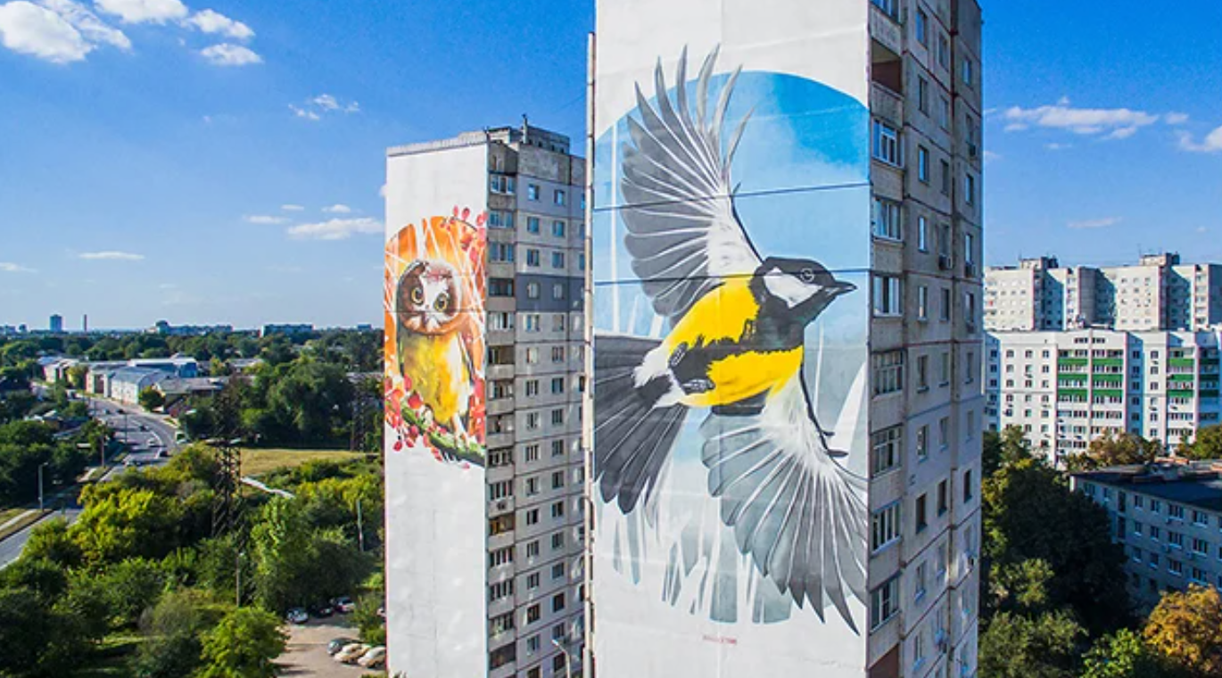 murals apartment blocks kharkiv ukraine