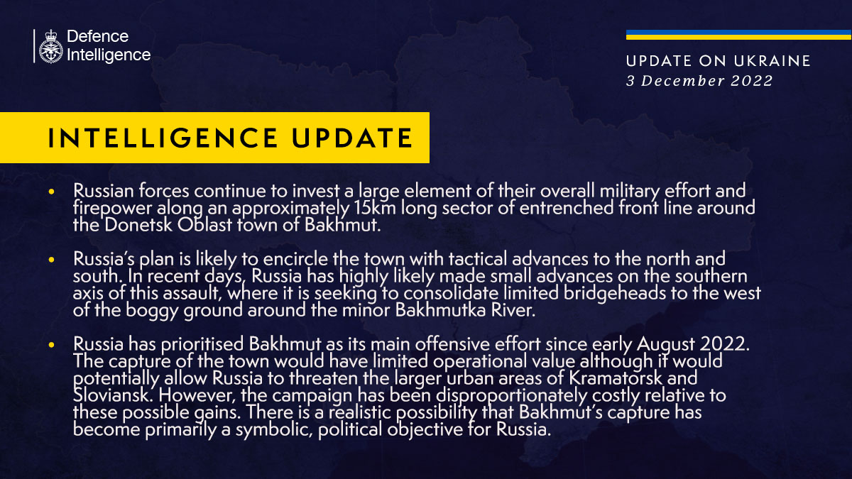 Russia’s months long disproportionately costly Bakhmut offensive became political objective for Russia – British Intelligence