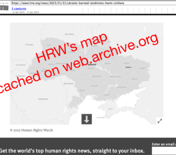 Human Rights Watch published map of Ukraine without Crimea – UNIAN