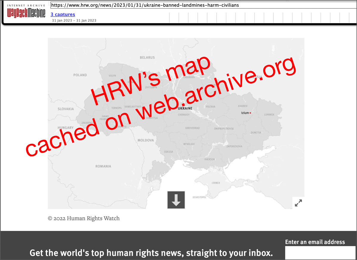 Human Rights Watch published map of Ukraine without Crimea – UNIAN