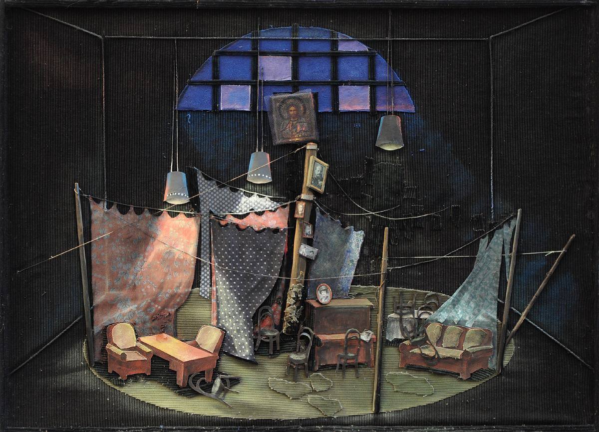 Escenografía para la obra “Última” de Maxim Gorky. Viktor Balash, 1987.