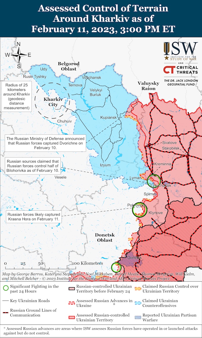 Kharkiv Battle Map. February 11, 2023. Source: ISW. ~