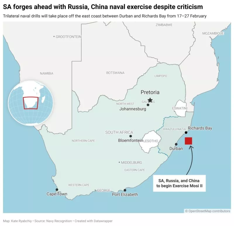 South Africa’s naval drills with Russia, China “tantamount to joining war against Ukraine” ~~