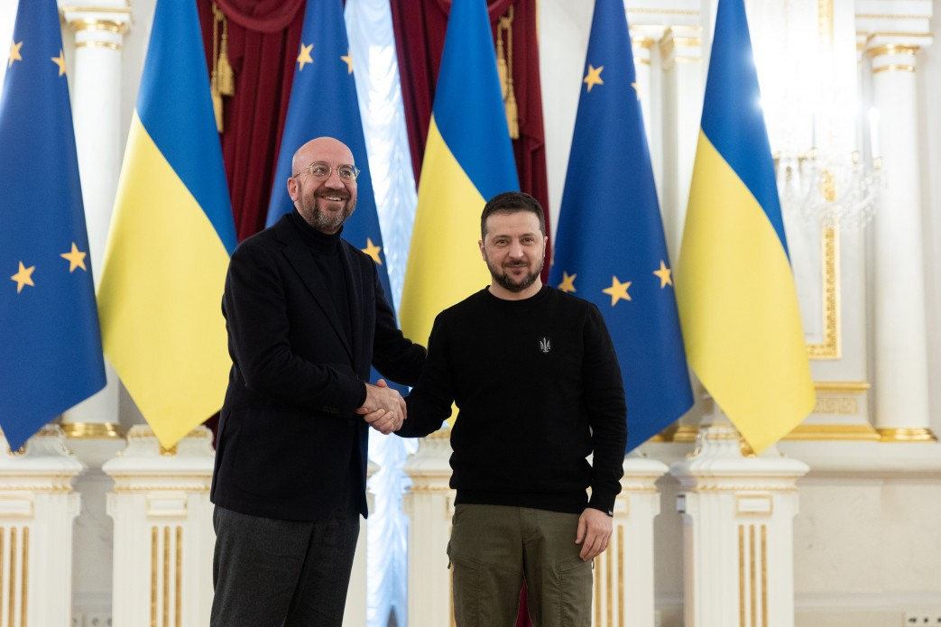 Volodymyr Zelenskyy with Charles Michel, Head of European Council. Source: President.gov.ua ~