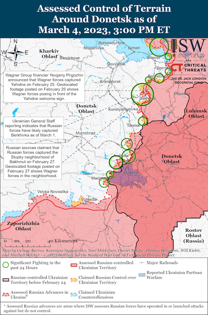 Donetsk Battle Map. March 4, 2023. Source: ISW. ~