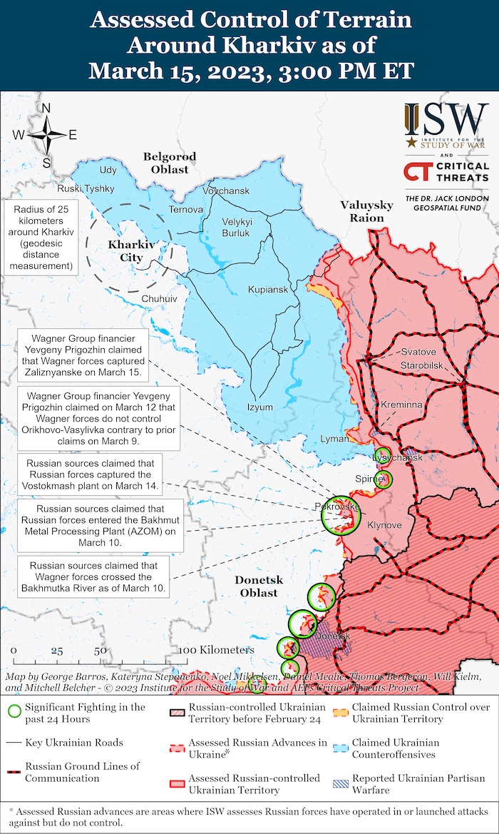 Kharkiv Battle Map. March 15, 2023. Source: ISW. ~