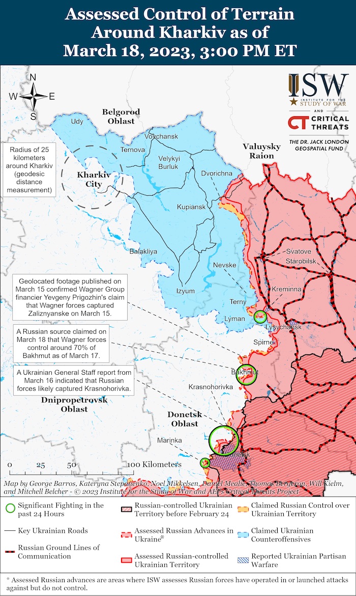 Kharkiv Battle Map. March 18, 2023. Source: ISW. ~