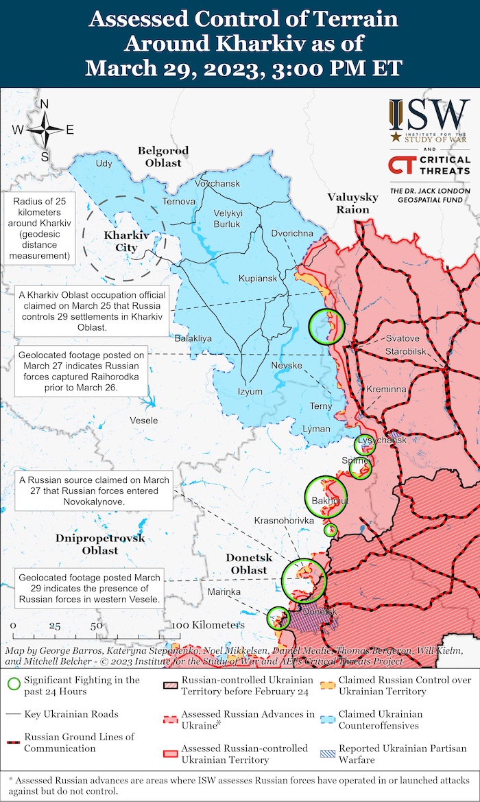Kharkiv Battle Map. March 29, 2023. Source: ISW. ~