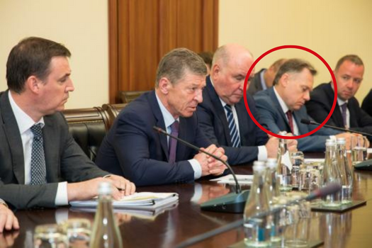 Victor Lysenko, with Dmitry Kozak and Dmitriy Patrushov, at a meeting between the Russian delegation and (at the time) Moldovan Prime Minister Maia Sandu. Source: Moldovan government, via Dossier Center ~