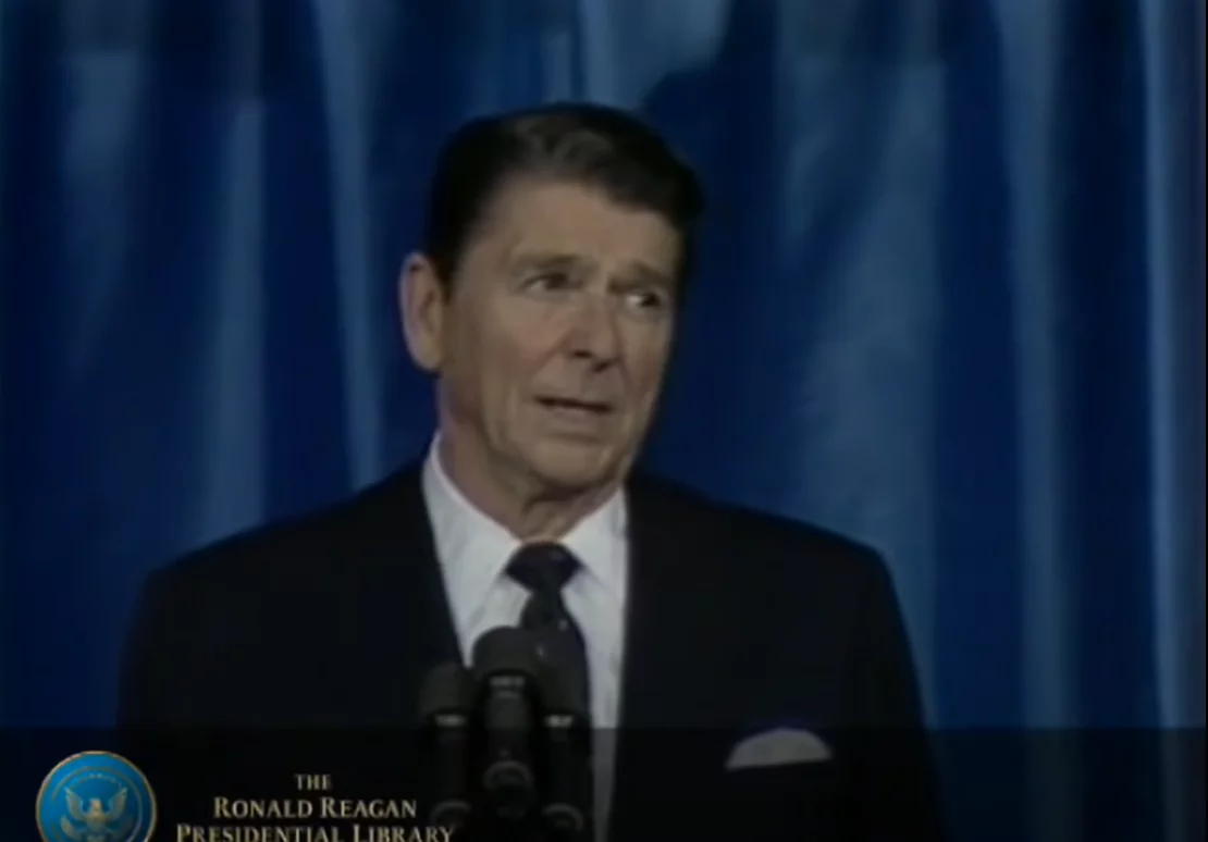 US President Ronald Reagan first used the term “Evil Empire” for the USSR, addressing the National Association of Evangelicals in 1983. Today’s generation of American Evangelicals are far more pro-Russian than their predecessors.  Screenshot: Youtube. ~