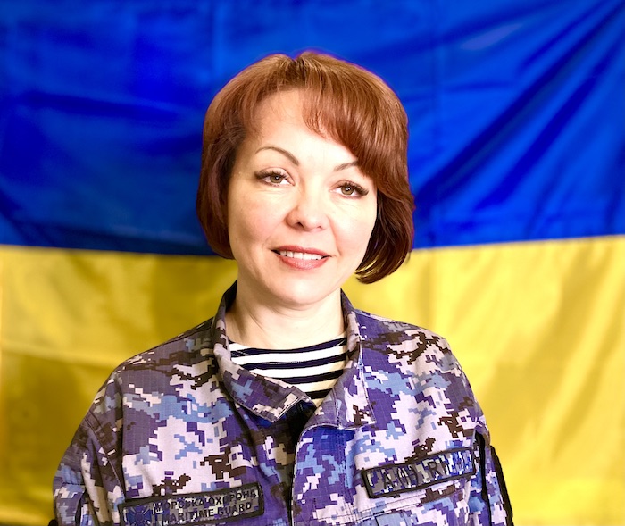 Natalia Humeniuk, head of the United Coordinating Press Center of Security and Defense Forces of the South of Ukraine. Photo: Zarina Zabrisky. ~