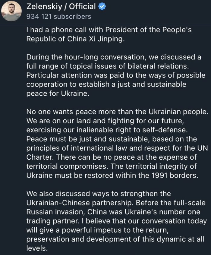 officcial communique office president ukraine telegram