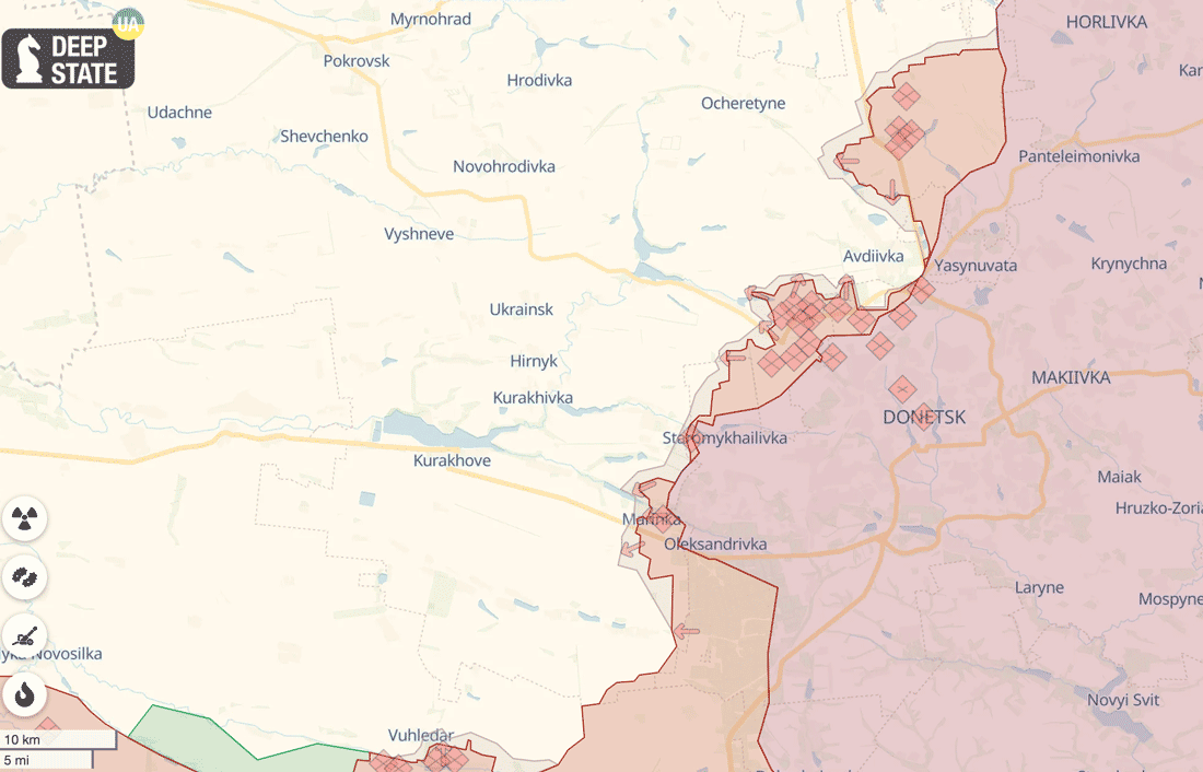 map donetsk-situation-10-apr-2023-avdiivka mariinka