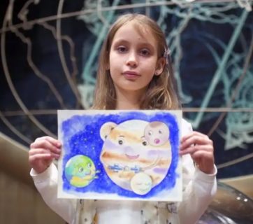 Ukrainian girl’s artwork decorates ESA’s JUICE rocket headed for Jupiter