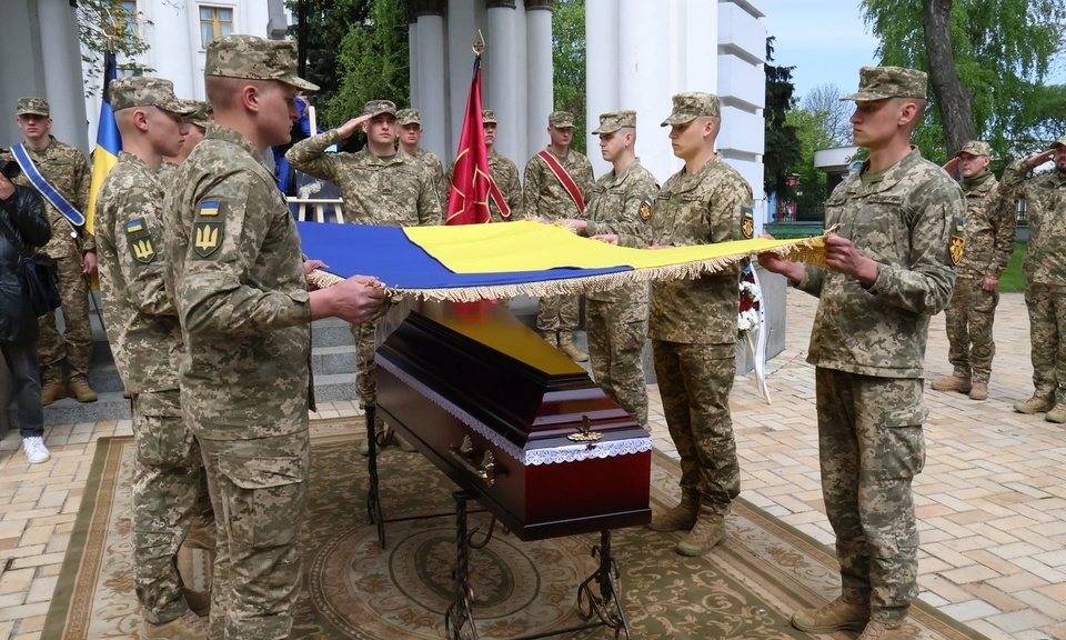 Friends, relatives, and comrades mourn American volunteer killed in action in Ukraine