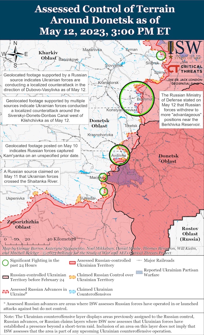 Donetsk Battle Map. May 12, 2023. Source: ISW. ~