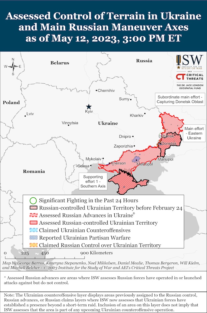 Situation in Ukraine. May 12, 2023. Source: ISW. ~