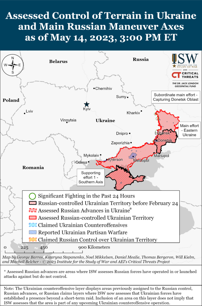Situation in Ukraine. May 14, 2023. Source ISW. ~