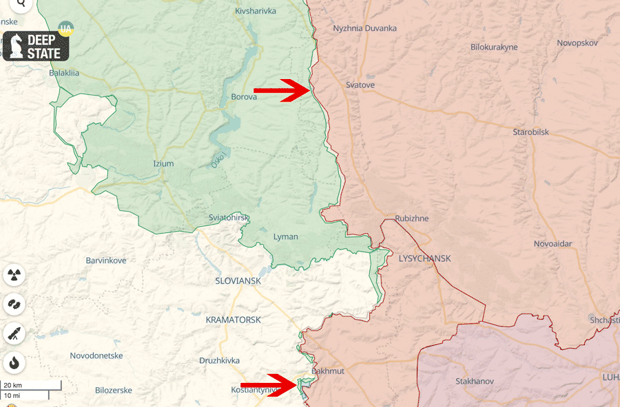 Ukrainian troops advanced 400 meters near Svatove, retook area near Bakhmut’s Ivanivske – Syrskyi