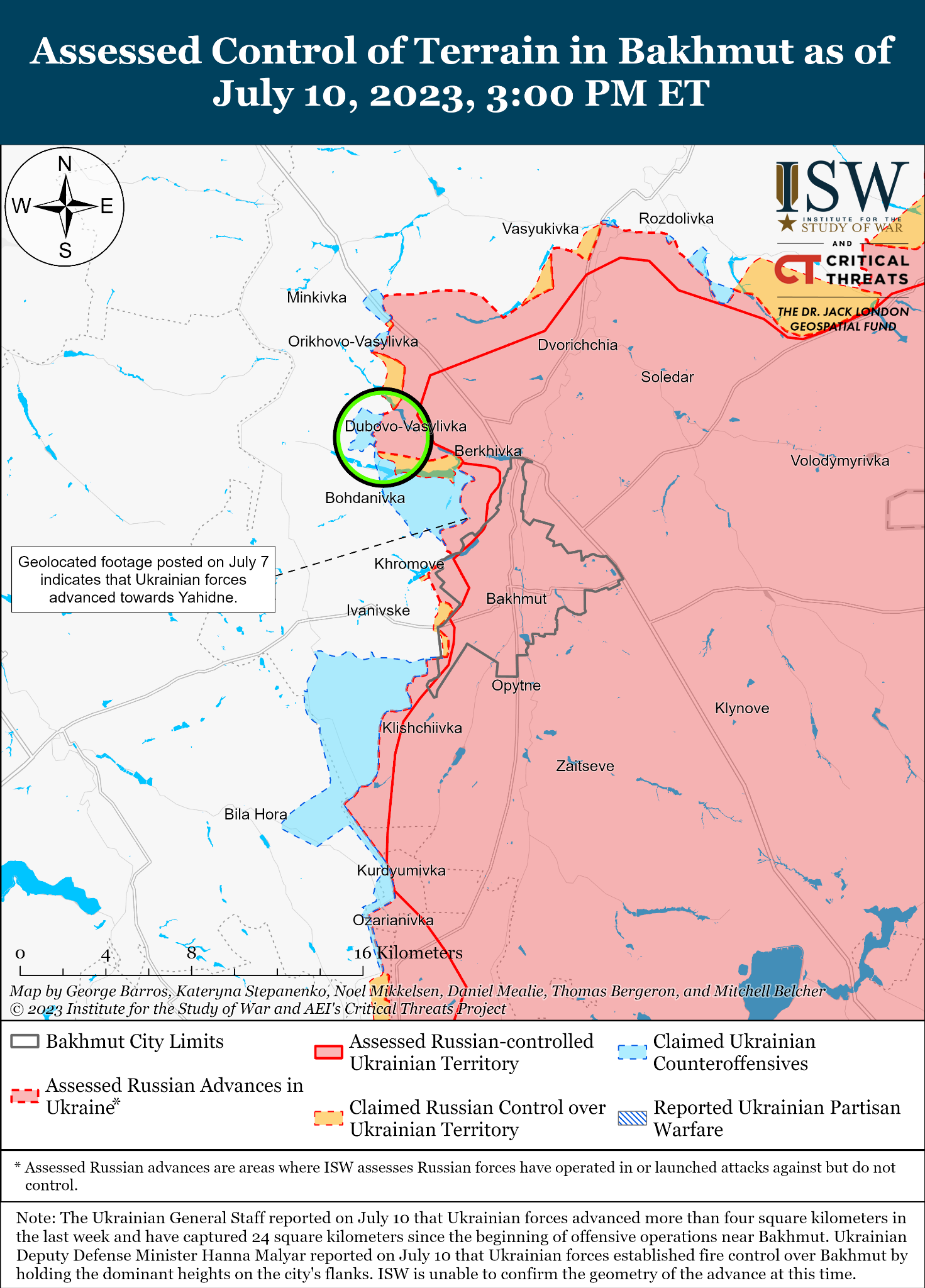 Bakhmut offensive Ukraine map
