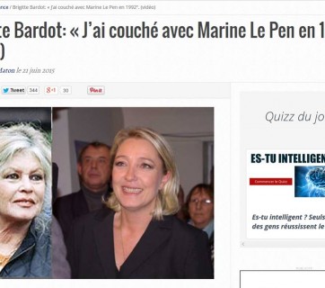 Lesbenalarm? Brigitte Bardot im Bett mit Marine Le Pen?